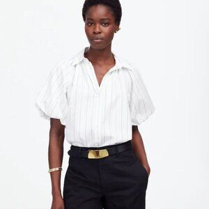 NWT Madewell Shirred Bubble-Sleeve Button-Up Shirt - Size: XXS